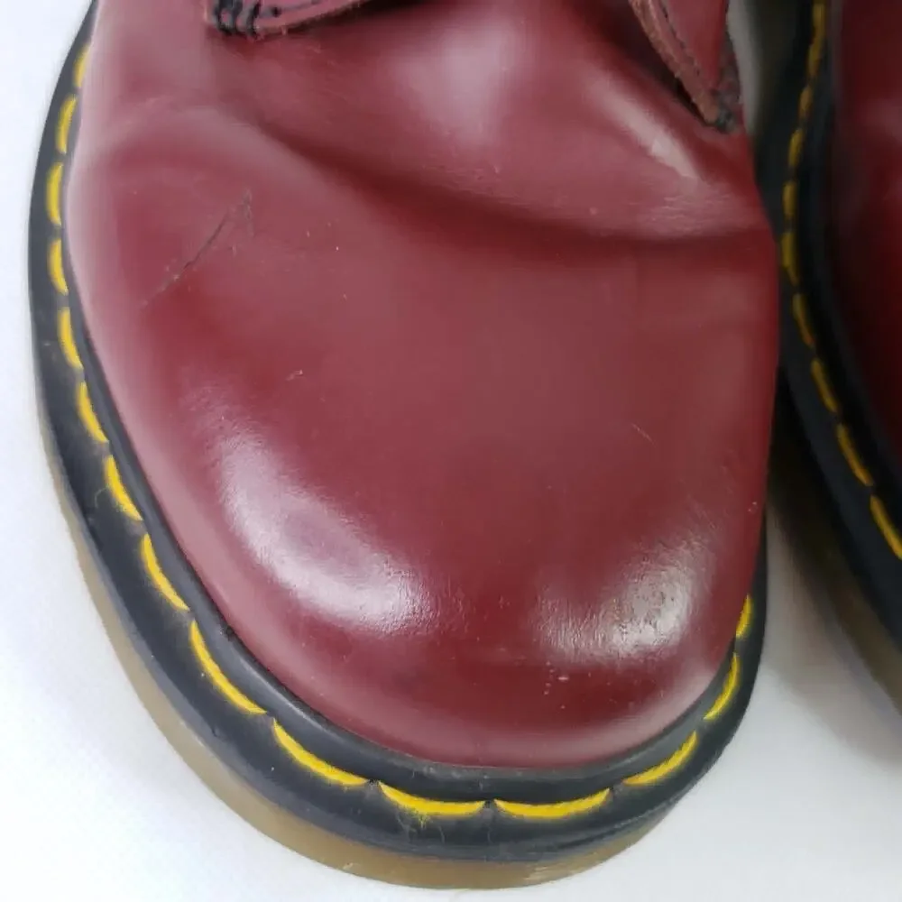 Dr Doc Martens Combat Boots Mens Size 10 1460 Oxblood Cherry Red Lace Up